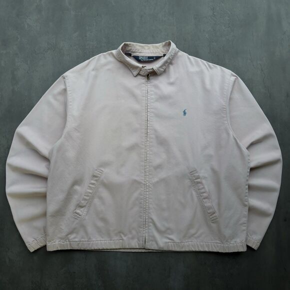 Vintage Polo Ralph Lauren Jacket Men's Size XL Tan Beige Harrington Bomber - Picture 2 of 14